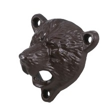  1Pcs Cast Iron Bear Head Shape Bottle Opener Wall-mounted Bottle Opener Soda