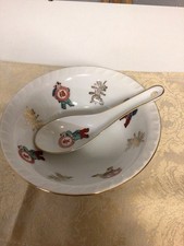 Porcelain Soup Bowl and Spoon