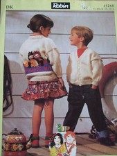 Knitting Pattern  15268: Robin DK Child's  'Rosie & Jim' Cardigan 20-26"