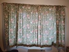 Vintage Floral Curtains Green