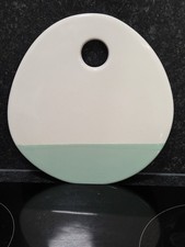 JAMIE OLIVER Cream & Green Ceramic Cheese Oval Plate 