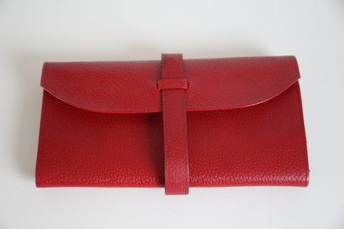 Smythson red leather wallet - red,