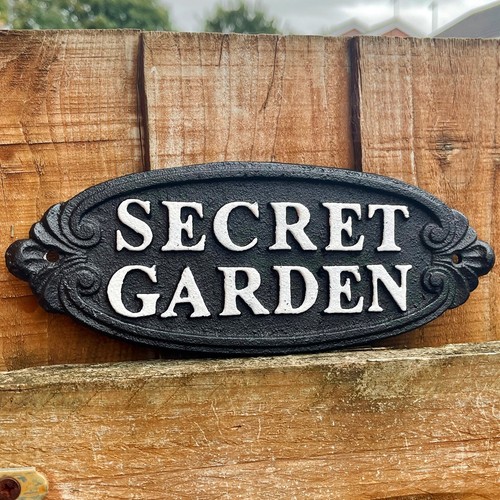 Cast iron secret garden - garden, sign
