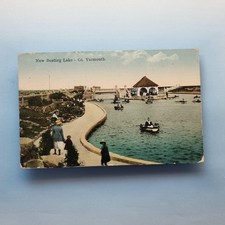 Great Yarmouth Postcard 1927 New Boating Lake Attraction Pedalo Hire Norfolk