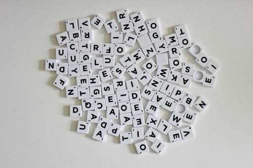 White individual scrabble - white,