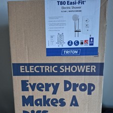 Triton Electric Showers - T80 Easy Fit Plus Shower, 9.5 KW, White/Chrome