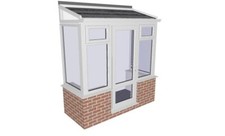 INCREDIBLE OFFER!! DIY PORCH white lean to on dwarf wall 2.8m x 1m