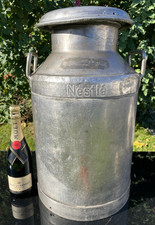 Vintage Nestle Milk Churn Stainless steel With Lid 59 cm tall 12 kilo