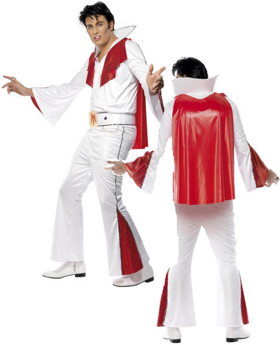 Elvis costume white red - costume,