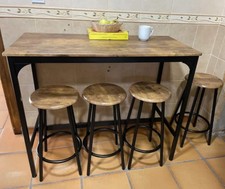 Breakfast Bar Table And Stools 4 Seater Kitchen Dining Room Furniture Industrial