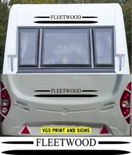 FLEETWOOD CARAVAN/MOTORHOME 2 PIECE KIT DECALS STICKER CHOICE OF COLOUR #007