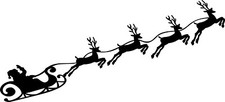 Christmas Santa Sleigh And Reindeer Wall Art Vinyl Decal Sticker