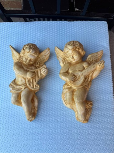 Plaster ornate cherub angel - ornate,