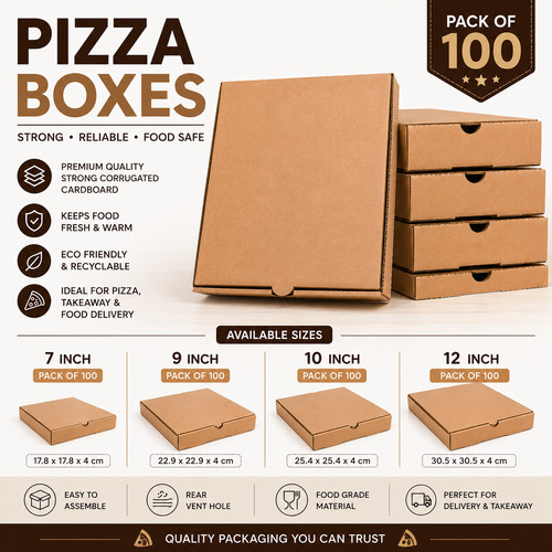 Plain kraft cardboard - cardboard, pizza