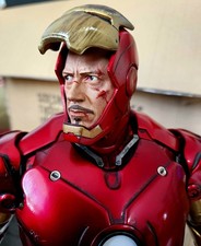 SIDESHOW IRON MAN MARK III 3 MAQUETTE " CUSTOM RDJ PORTRAIT HEAD ONLY " TONY S