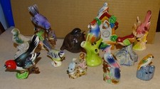 12 Porcelain or Ceramic Birds from an estate sale (1940s/1950s?) Japan?