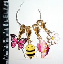 Stitch Markers for Knitting Crochet Colourful Bee, Butterflies & Flower