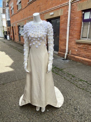Vintage ivory silk empire line - silk,