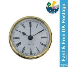 Caravan Motorhome Quartz Clock 85mm Surface Brass c/w Battery ME502