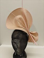 nude pink straw fascinator