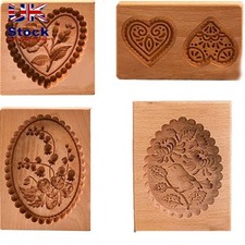 Mould Carved Cookie Cutter Molds Shortbread Mold Wooden Gingerbread Cookie Mold