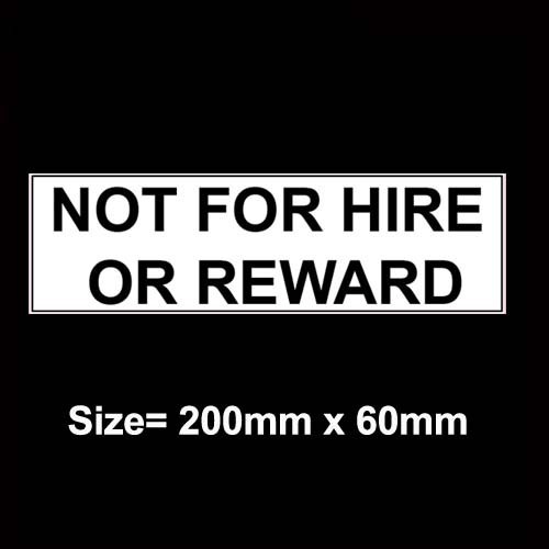 Not for hire - or, reward