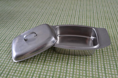 Vintage stainless steel butter - steel,