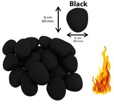 20 Black Replacement Gas Fire/Bio Fuel Ceramic Pebbles by Fire Brand Direct new