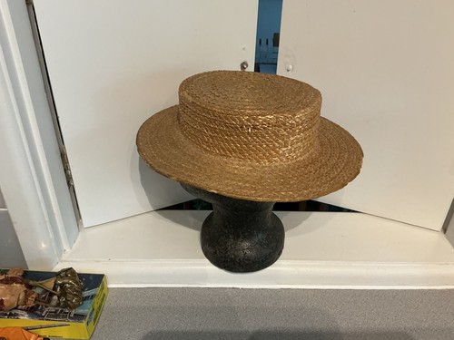 Vintage straw boater - vintage, hat