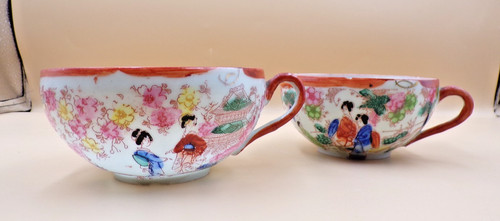 Porcelain teacup asian geisha - asian,