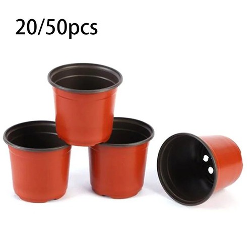 Black plastic plant pots - plastic, 2