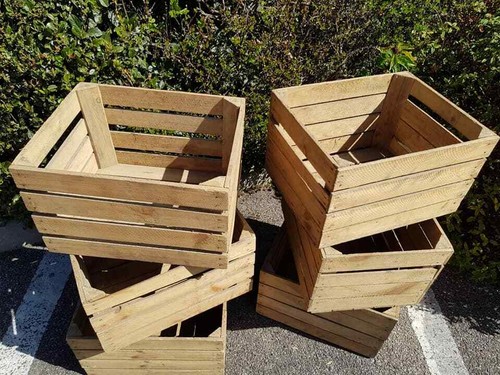 Vintage wooden crate boxes - wooden,