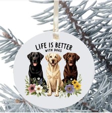 Labrador Dog Hanging Bauble Decoration Christmas 