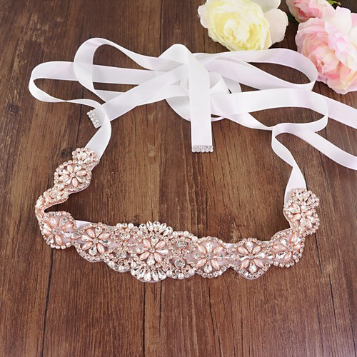 Rose gold crystal bridal - rose,