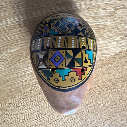 Hand painted ceramic ocarina - hand-painted,