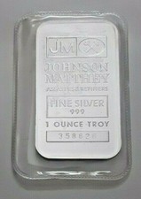 JOHNSON MATTHEY 1 OZ .999 FINE SILVER BAR SEALED