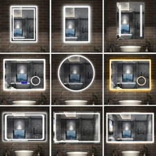 Illuminated Bathroom LED Mirror with Touch Control Sensor,Demister and Lights