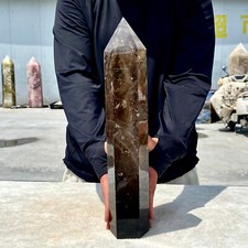 6.7LB Large Natural Clear Smoky Quartz Crystal Wand Point Obelisk Specimen Reiki