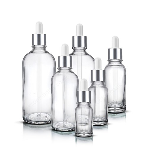 Clear glass dropper bottles - dropper,