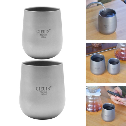 Double wall titanium mug for - double,