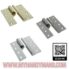 2x Rising Butt Door Hinges Left or Right Lift Off Door Hinges E Brass, BZP, SC