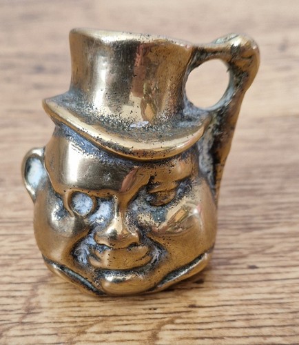 Miniature brass toby jug - toby,