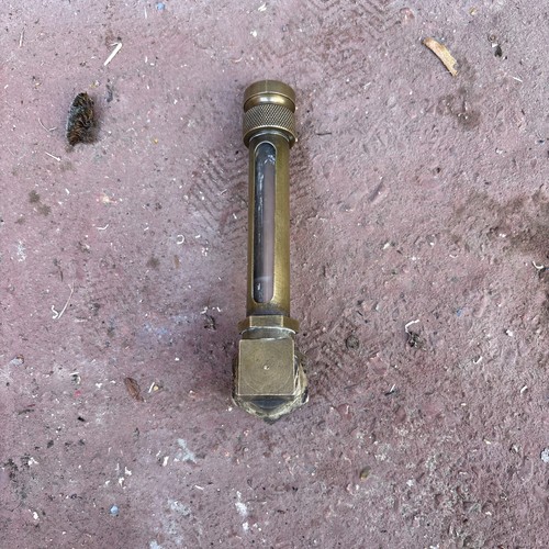 Vintage brass oil - sight, glass