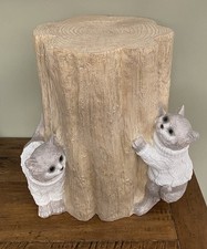 NEXT Cats Tree Stump Table Side Stand resin Wood Effect Log - Brand New