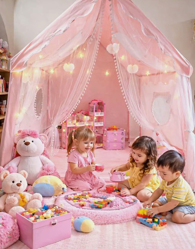 Pink princess castle play - princess, tent