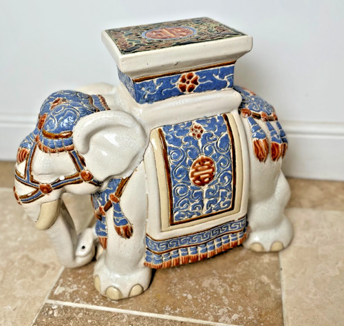 Vintage giant ceramic elephant - vintage,