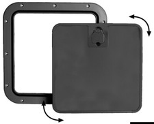 Boat Deck Inspection Hatch with Removable Black Front Lid 375x375mm