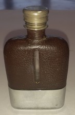Antique Hip Flask with Leather