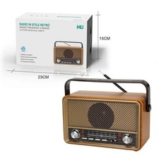 Radio Vintage HR-511BT Hi-Fi Bluetooth Ricaricabile – AM/FM/SW – MP3 USB TF