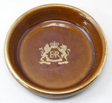 Denby Stoneware Queen Elizabeth II Coronation Dish Brown Glazed 1953